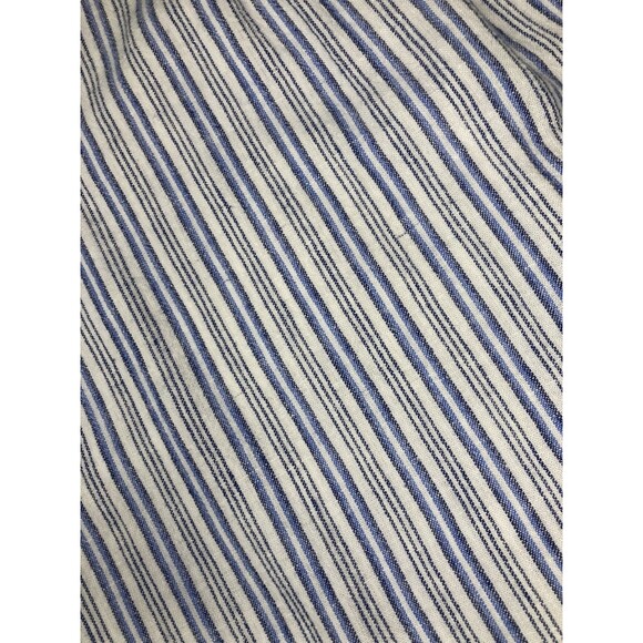 Croft & Barrow Woman Blue Linen Blend Stripes Short Sleeve Shirt Blouse XL - Picture 7 of 10
